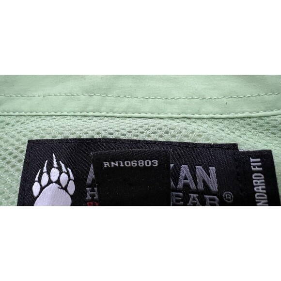 Alaskan Hardgear AKHG Button Shirt Men’s L Green Snap Front Long Sleeve Fishing - Picture 8 of 11